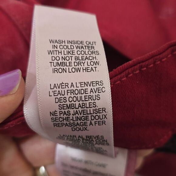 GOOD AMERICAN RED WAXED JEANS SIZE 2/26 - Picture 9 of 9